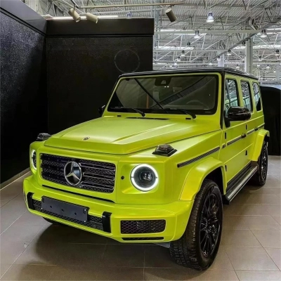 Matte Metallic Lemon Green Car Vinyl Wrap 02