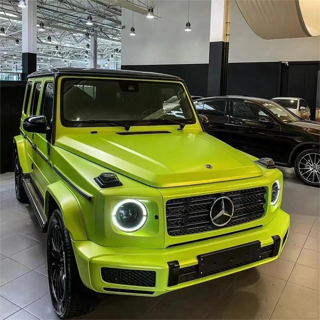 Matte Metallic Lemon Green Car Vinyl Wrap