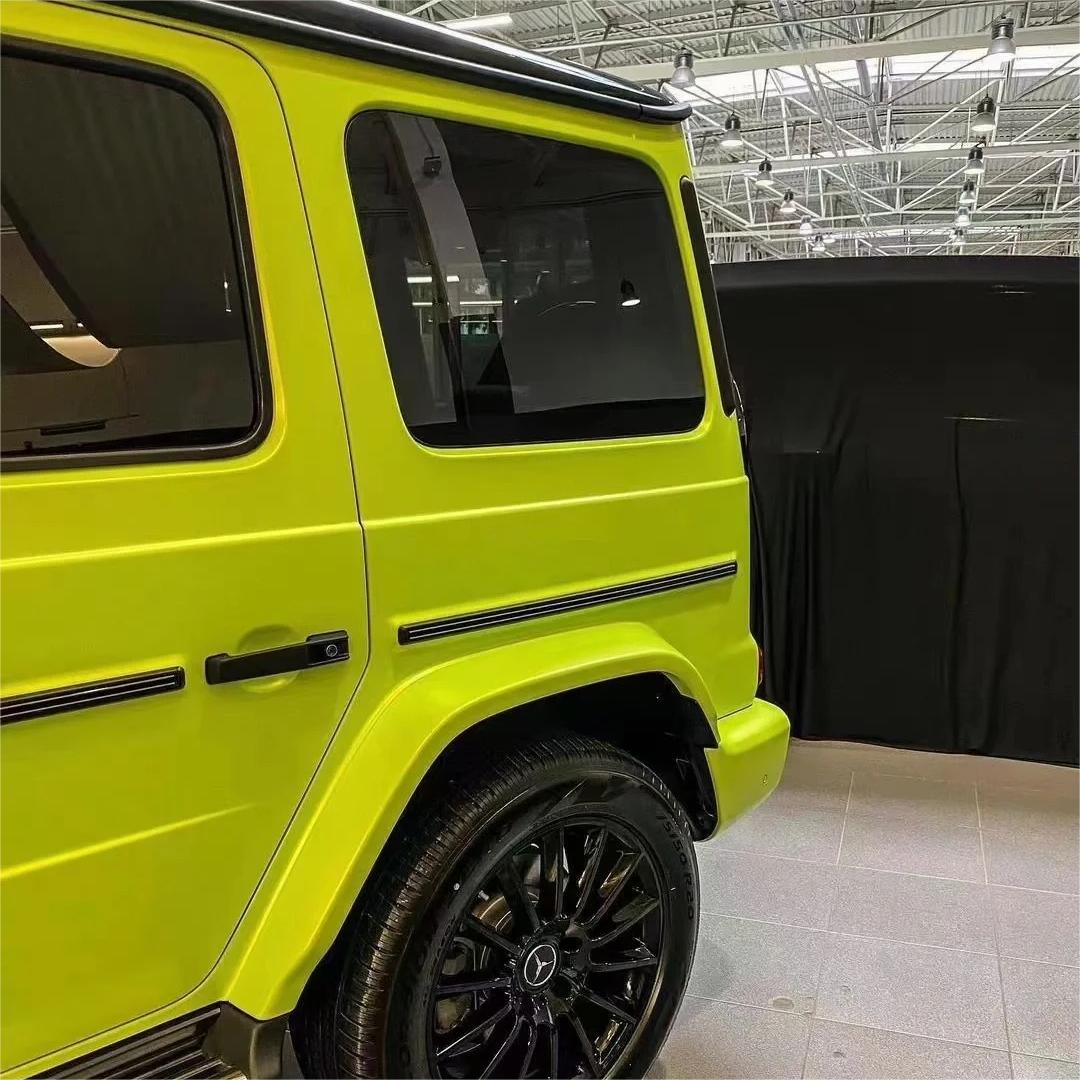 Matte Metallic Lemon Green Car Vinyl Wrap