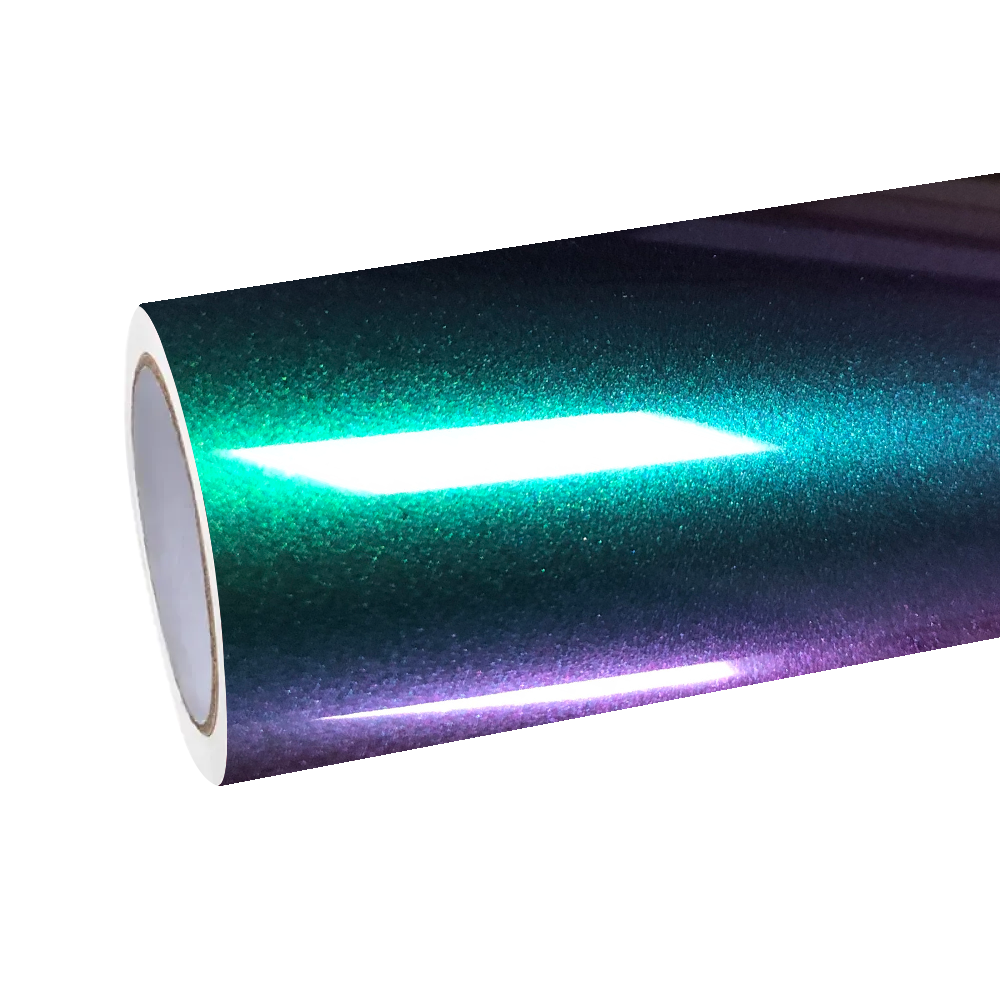 Gloss Metallic Prasinous Green Car Vinyl Wrap PET