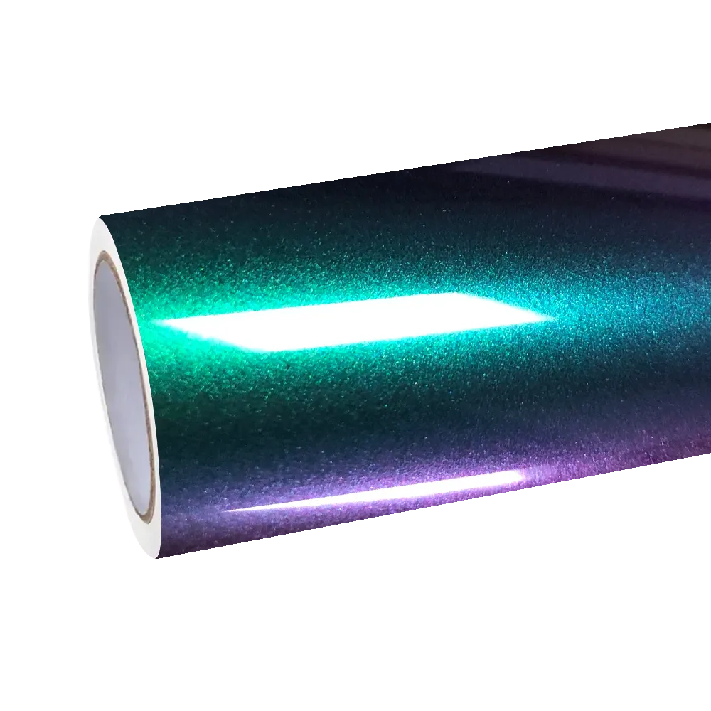 Gloss Metallic Prasinous Green Car Vinyl Wrap PET