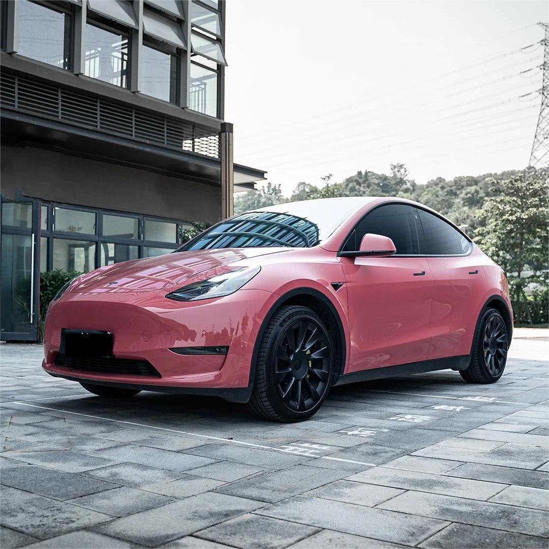 Gloss Plum Sauce Pink Car Vinyl Wrap PET