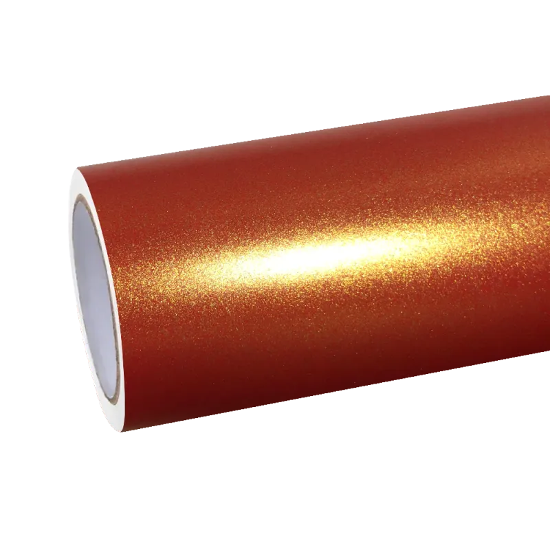 Matte Metallic Diamond Gold Orange Car Vinyl Wrap