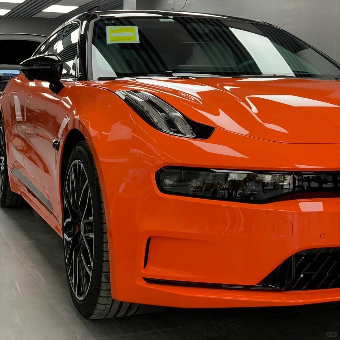 Gloss Crystal Fire Orange Car Vinyl Wrap PET