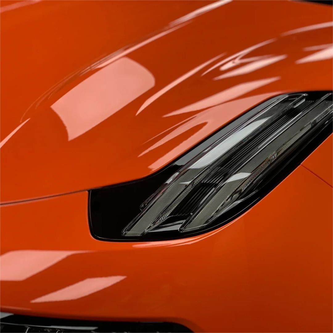 Gloss Crystal Fire Orange Car Vinyl Wrap PET