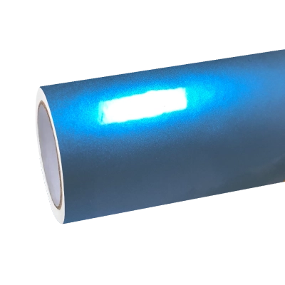 Gloss Metallic Chameleon Grey Blue Car Vinyl Wrap 01
