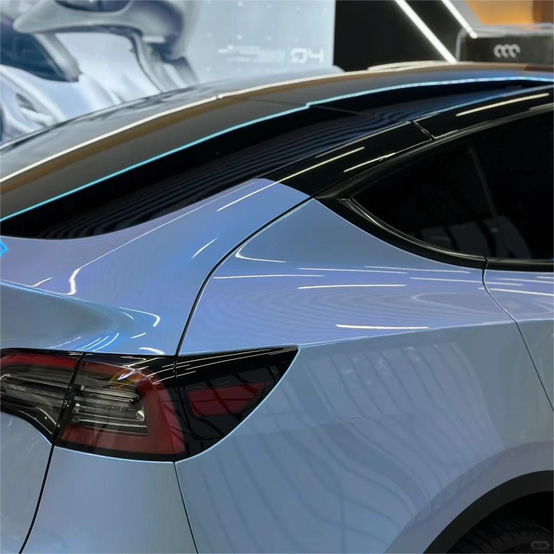 Gloss Metallic Chameleon Grey Blue Car Vinyl Wrap