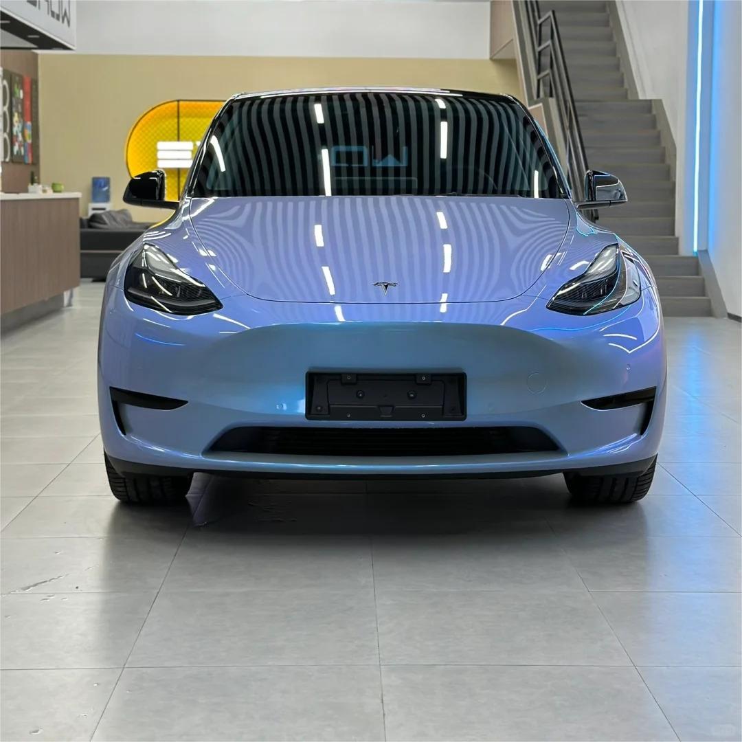 Gloss Metallic Chameleon Grey Blue Car Vinyl Wrap