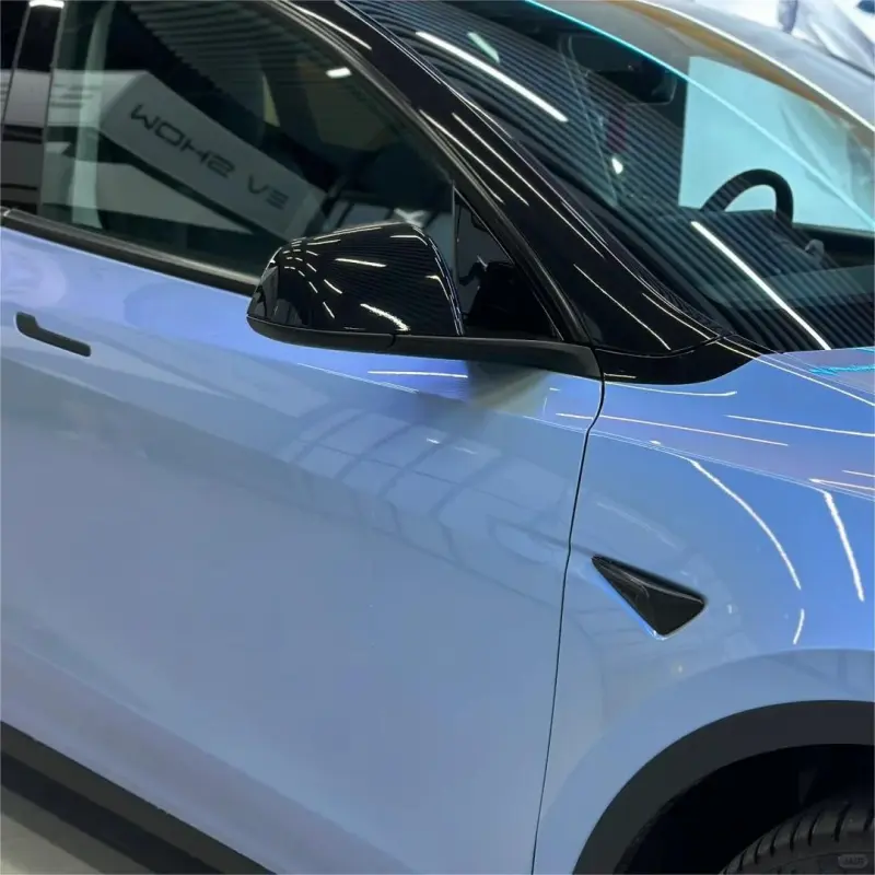Gloss Metallic Chameleon Grey Blue Car Vinyl Wrap
