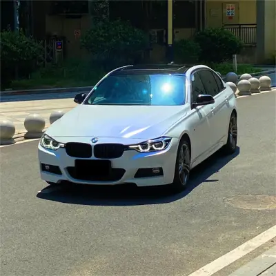 Matte Metallic Chameleon Blue White Car Vinyl Wrap 02