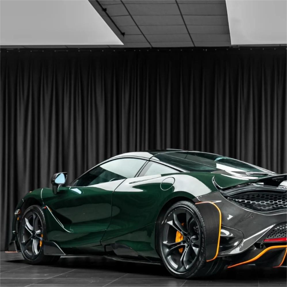 Gloss Crystal Dark Green Car Vinyl Wrap PET