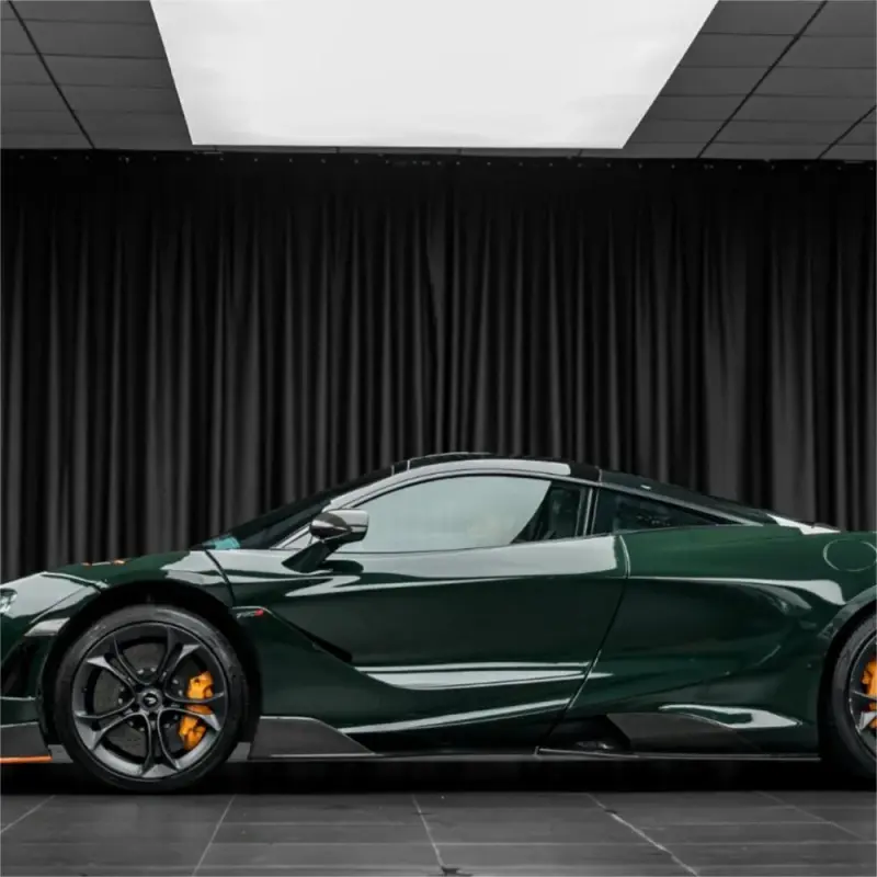 Gloss Crystal Dark Green Car Vinyl Wrap PET