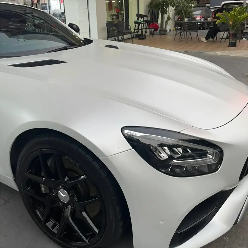 Satin Ceramic White Car Vinyl Wrap