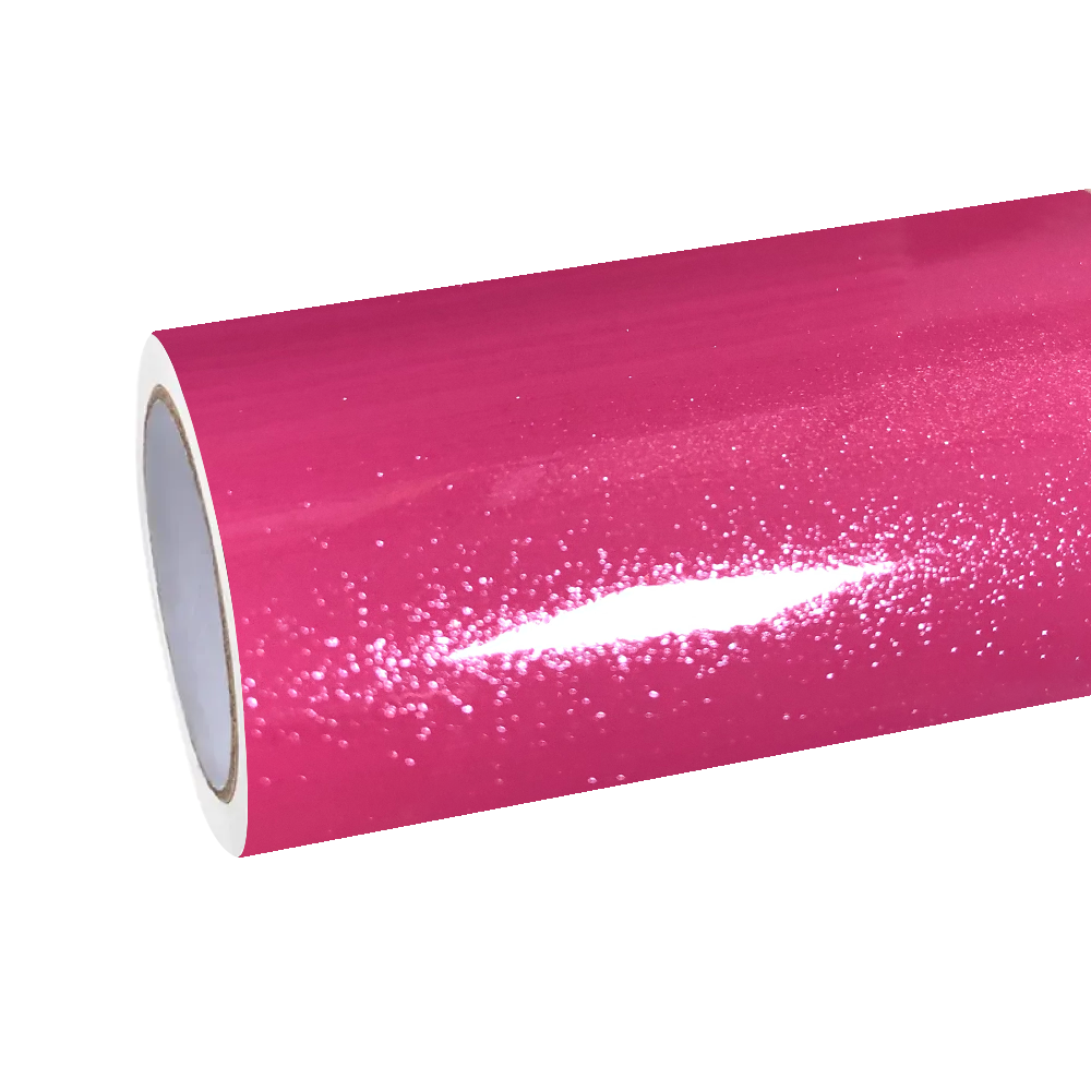 ルルルン(pinkapril) Gloss Pink Glitter Car Wrap | Metallic Sparkle Pink Vinyl Wraps