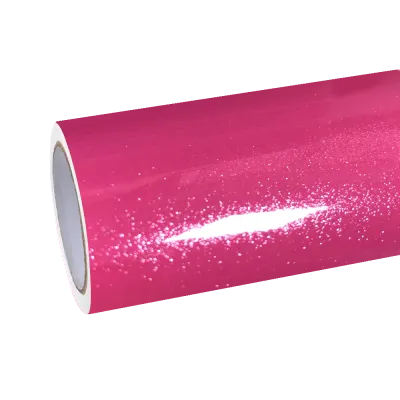 Gloss Metallic Sparkle Glitter Pink Car Vinyl Wrap 01