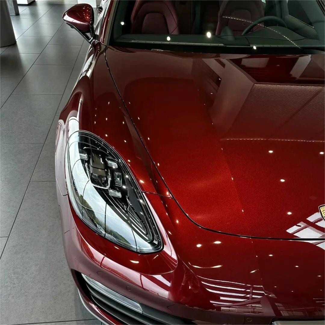 Gloss Metallic Black Cherry Red Car Vinyl Wrap