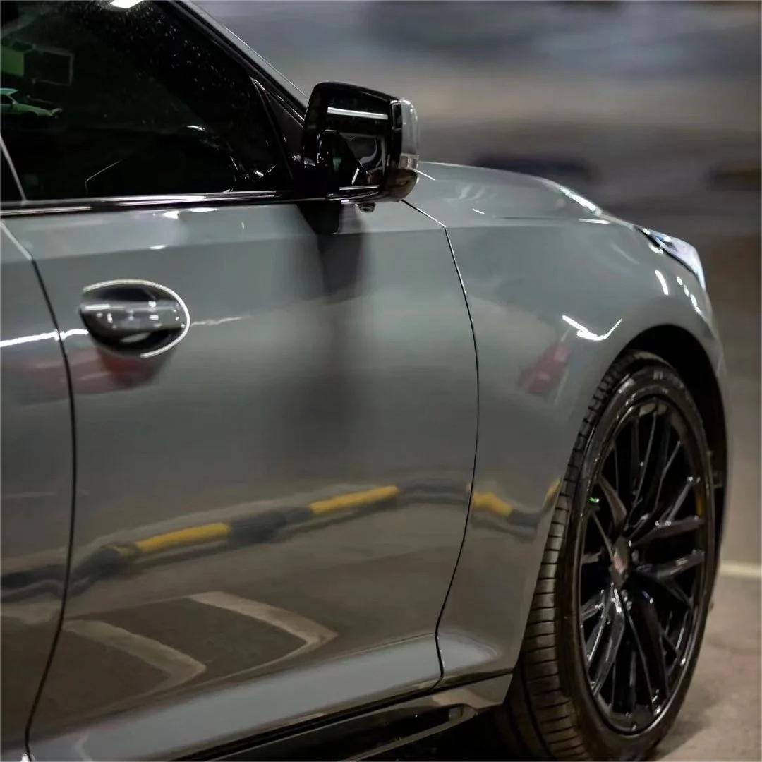 Gloss Metallic Chameleon Grey Gold Car Vinyl Wrap