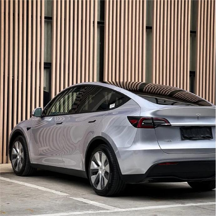 Gloss Metallic Fleuret Silver Car Vinyl Wrap