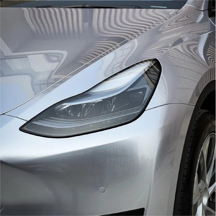 Gloss Metallic Fleuret Silver Car Vinyl Wrap