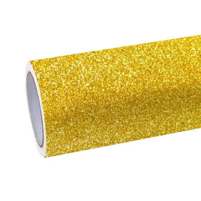 Matte Diamond Glitter Gold Car Vinyl Wrap 01
