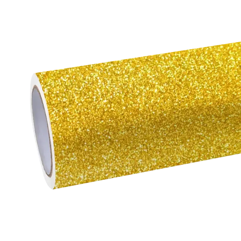 Matte Diamond Glitter Gold Car Vinyl Wrap