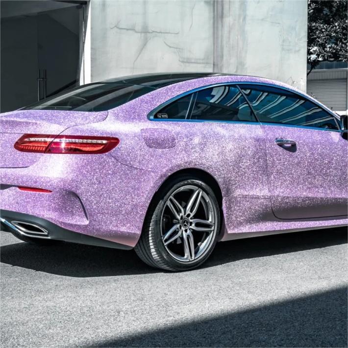 Matte Diamond Glitter Purple Car Vinyl Wrap