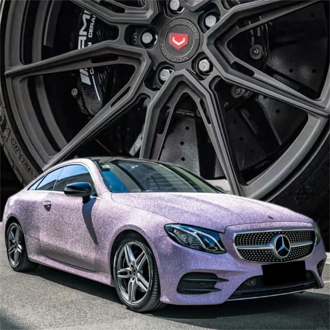 Matte Diamond Glitter Purple Car Vinyl Wrap