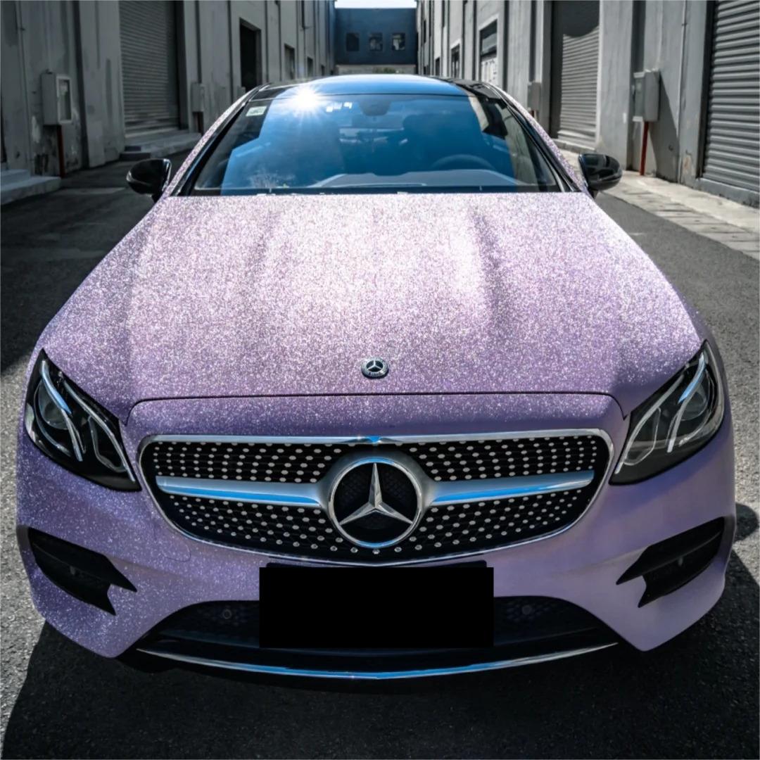 Matte Diamond Glitter Purple Car Vinyl Wrap