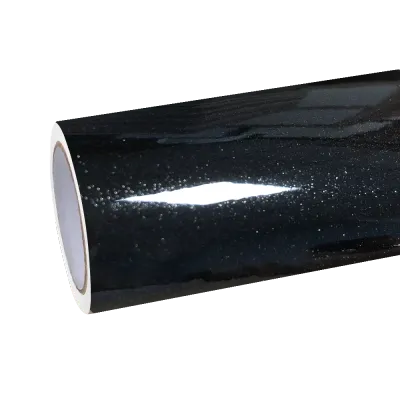 Gloss Metallic Glitter Black Car Vinyl Wrap 01