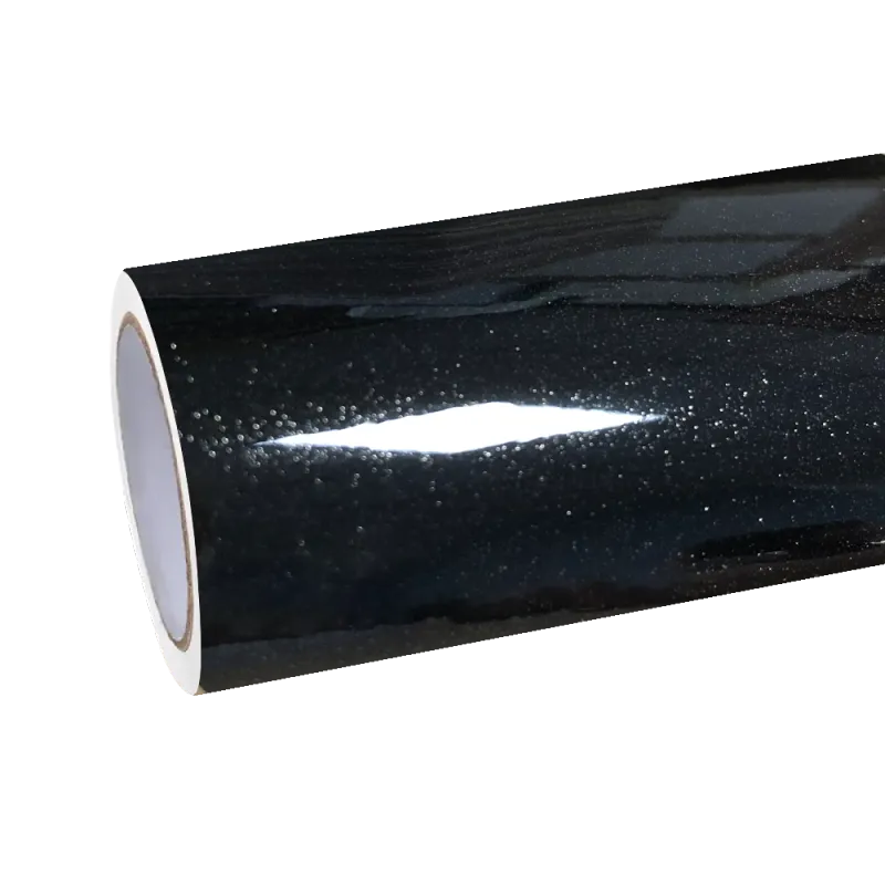 Gloss Metallic Glitter Black Car Vinyl Wrap PET