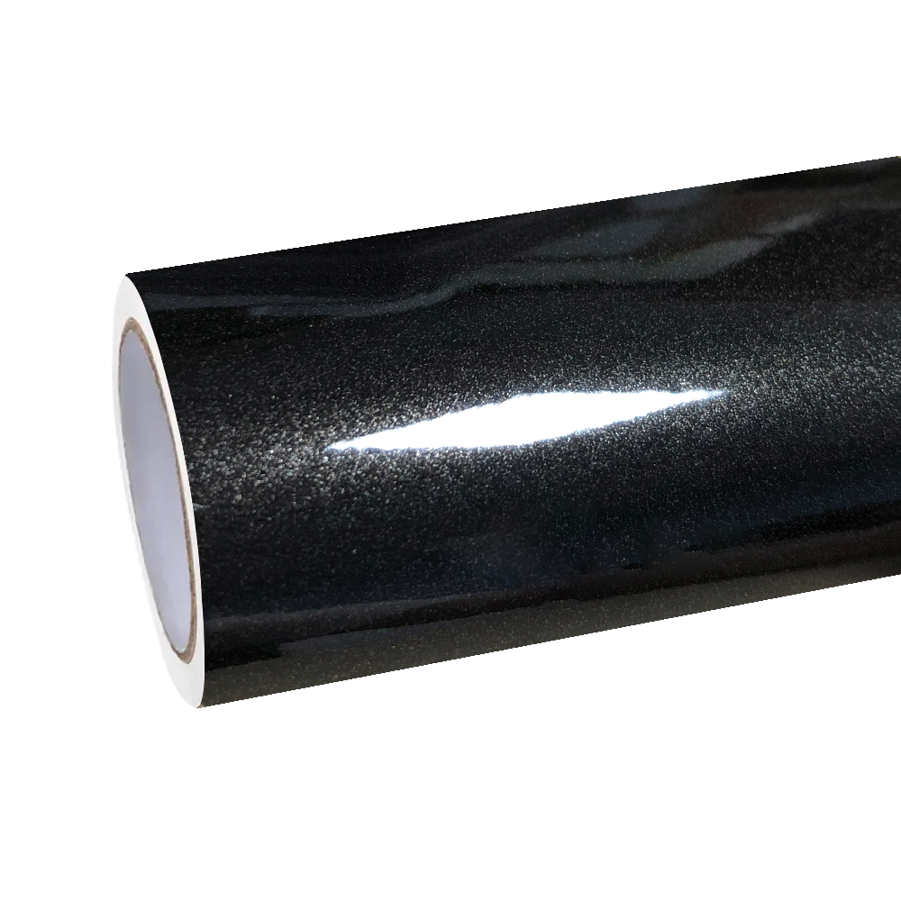 Gloss Metallic Gold Black Car Vinyl Wrap PET