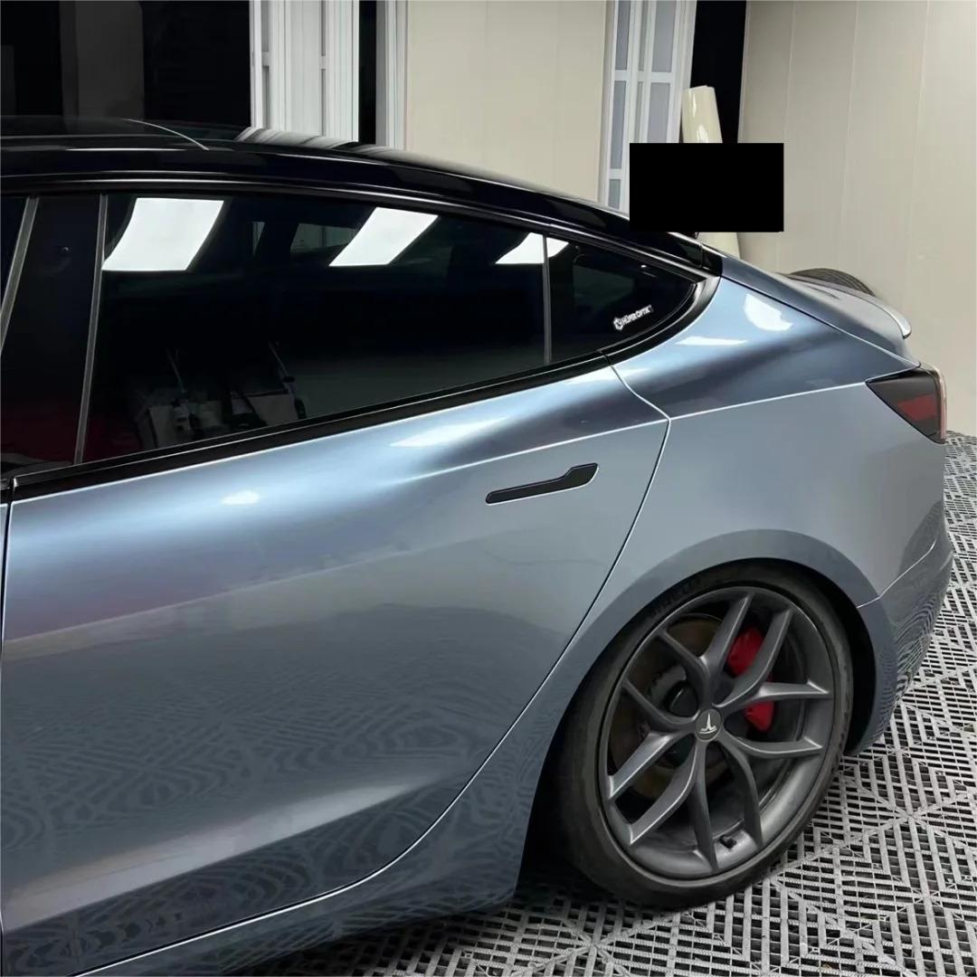 Gloss Metallic Somato Blue Car Vinyl Wrap PET 