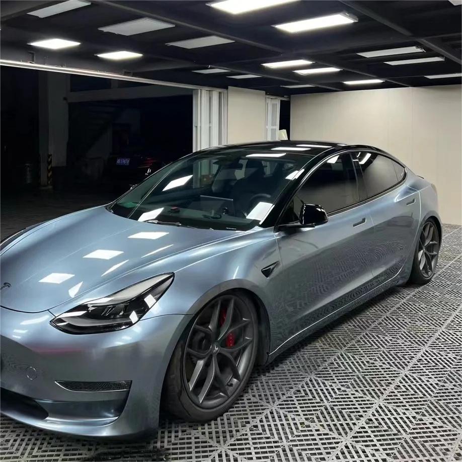 Gloss Metallic Somato Blue Car Vinyl Wrap PET 