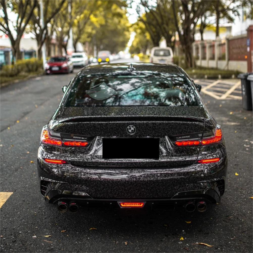 Gloss Black Forged Carbon Car Vinyl Wrap PET