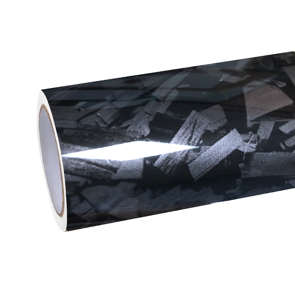 Gloss Black Forged Carbon Car Vinyl Wrap PET