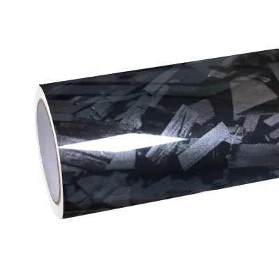 Gloss Black Forged Carbon Car Vinyl Wrap PET 01