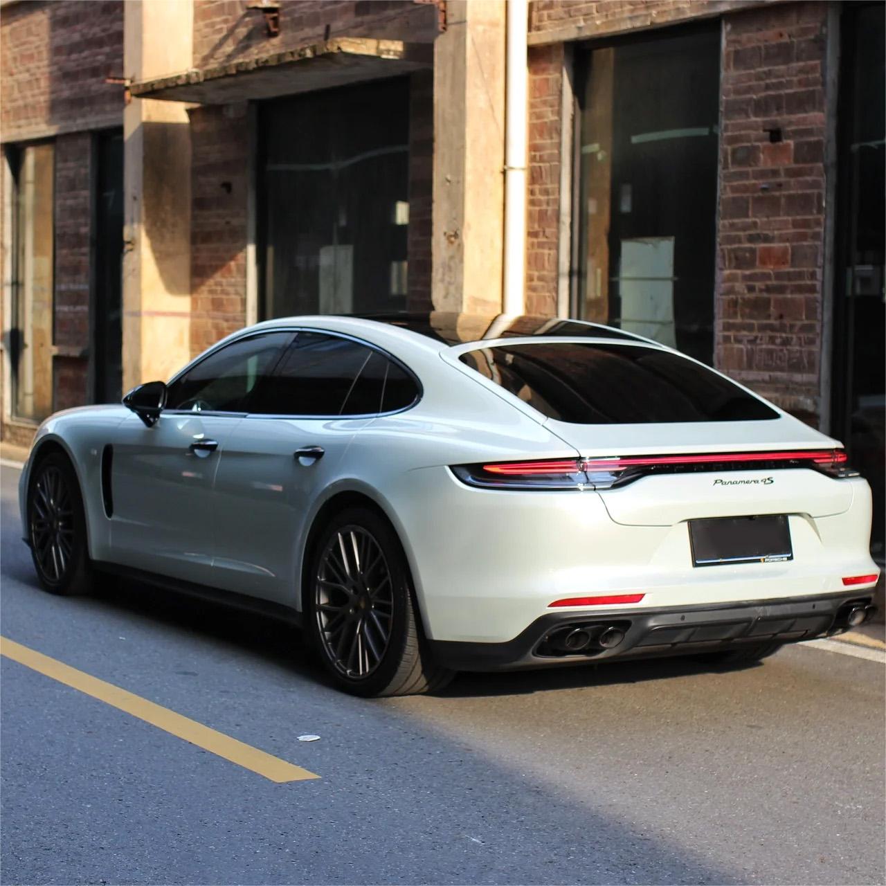 Gloss Metallic Martin Silver Grey Car Vinyl Wrap Porsche PET