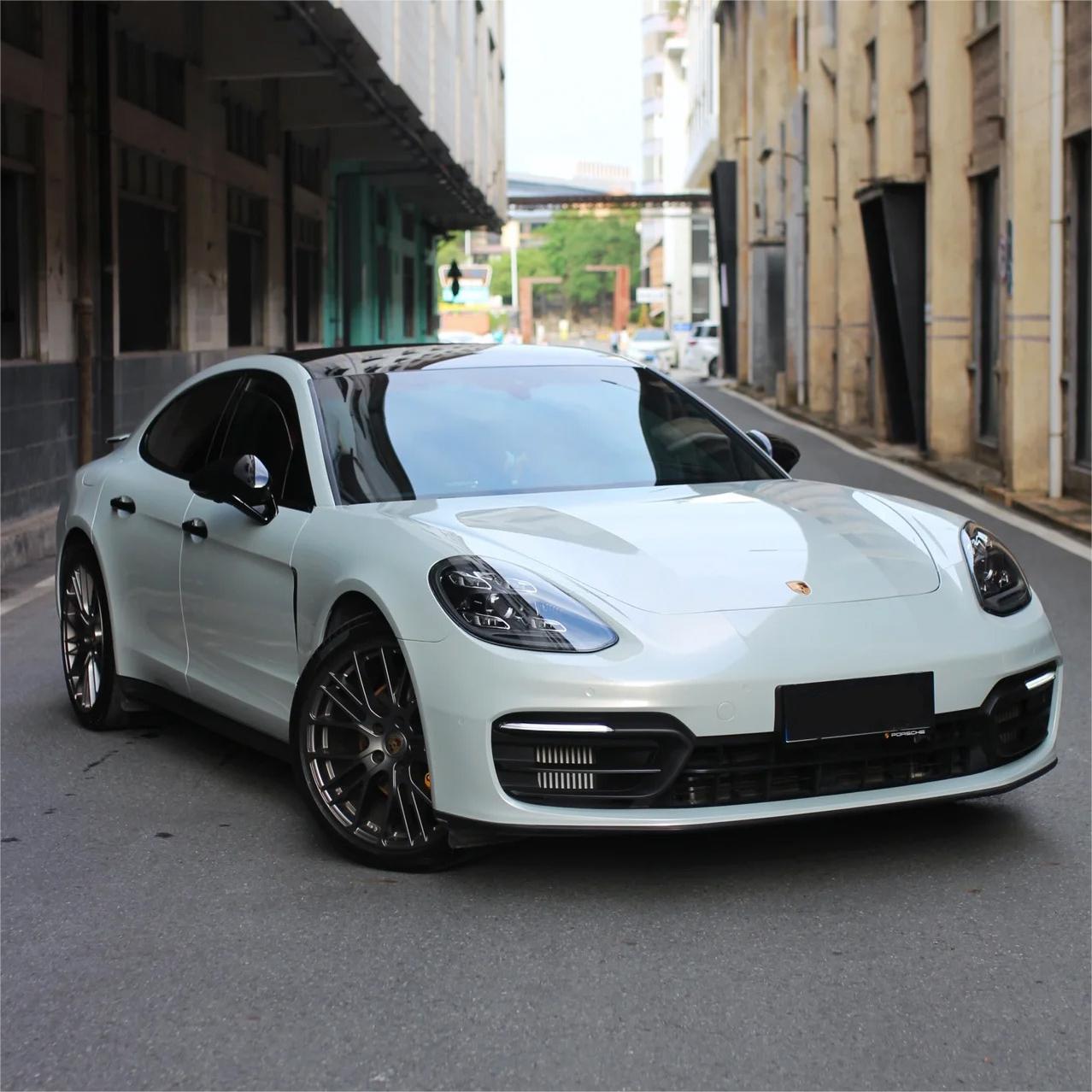 Gloss Metallic Martin Silver Grey Car Vinyl Wrap Porsche PET