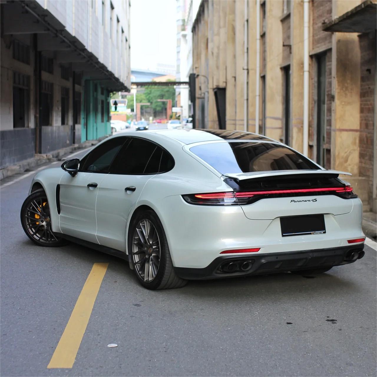 Gloss Metallic Martin Silver Grey Car Vinyl Wrap Porsche PET