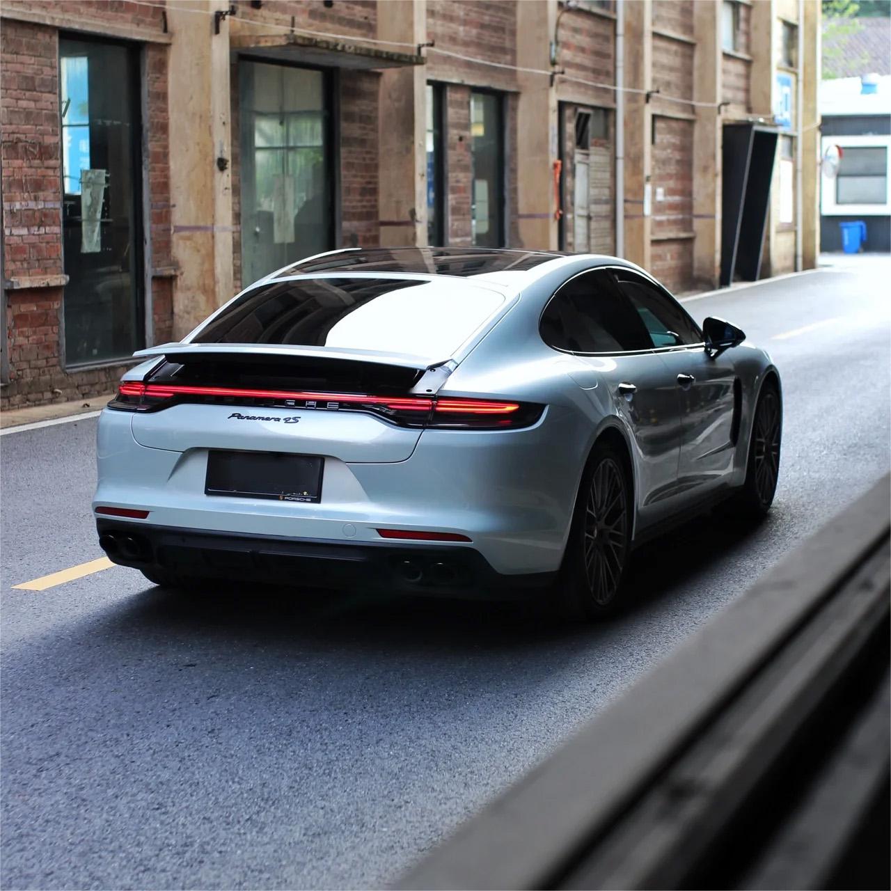 Gloss Metallic Martin Silver Grey Car Vinyl Wrap Porsche PET