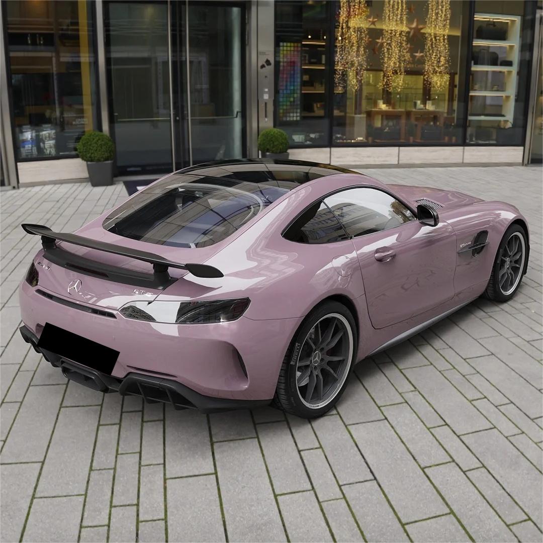 Gloss Rose Latte Pink Car Vinyl Wrap PET