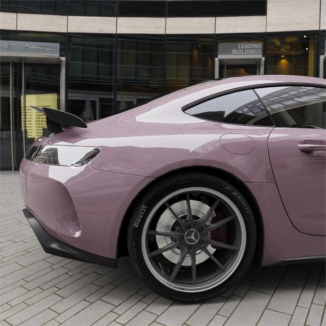 Gloss Rose Latte Pink Car Vinyl Wrap PET