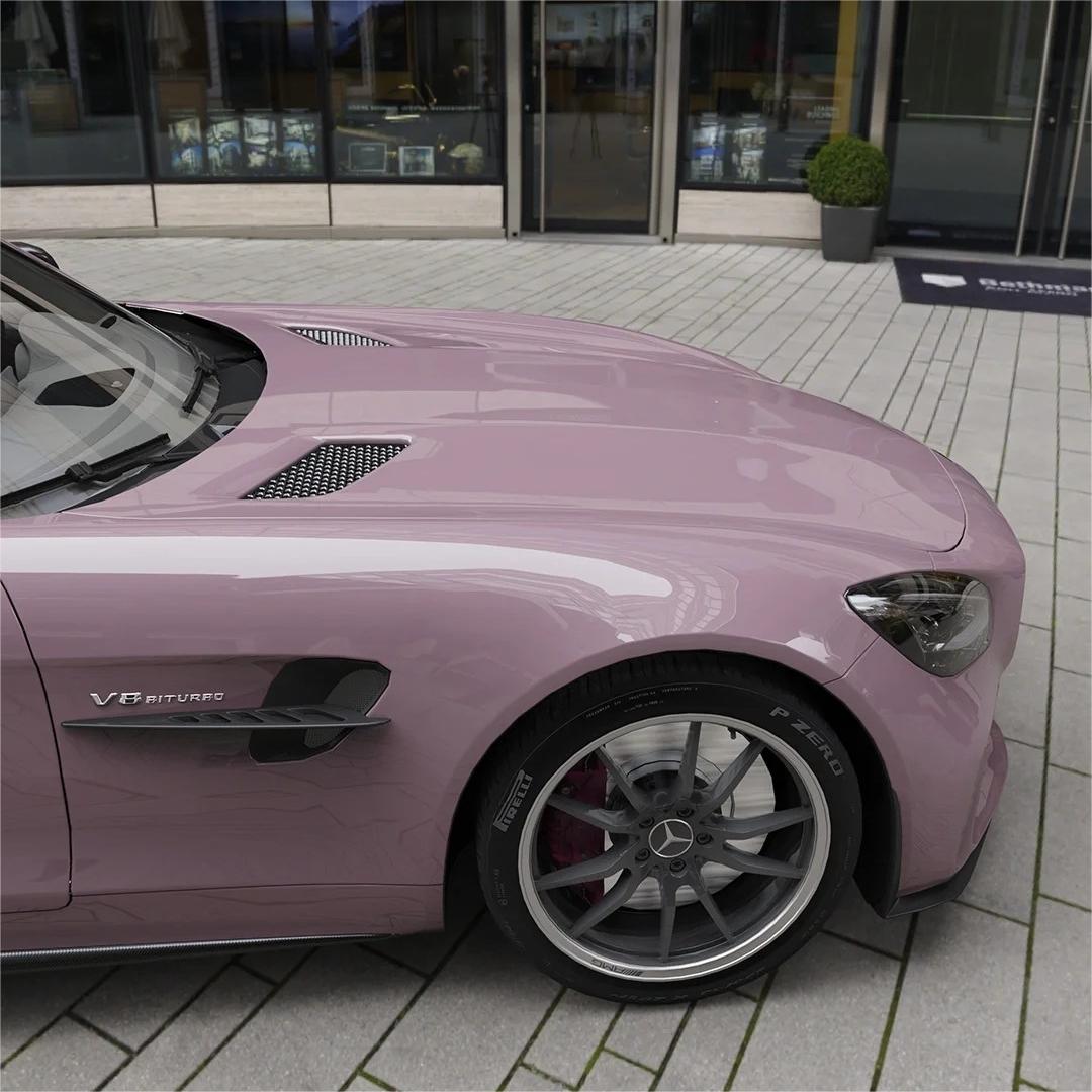 Gloss Rose Latte Pink Car Vinyl Wrap PET