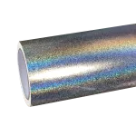 Gloss Metallic Rainbow Holographic Silver Car Vinyl Wrap PET
