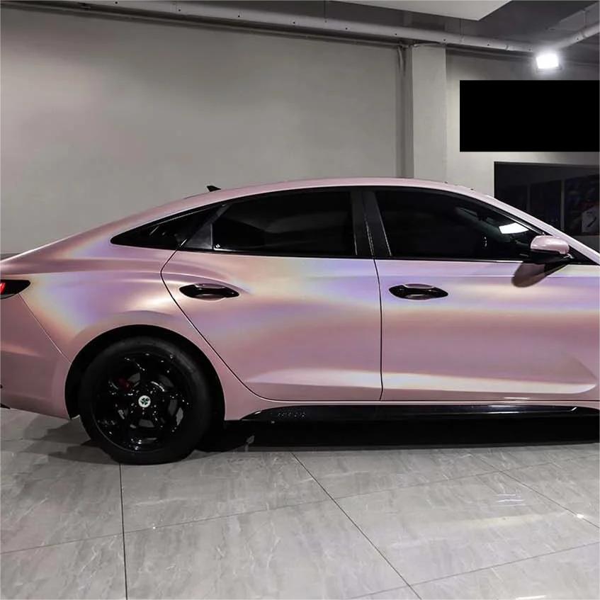 Gloss Metallic Rainbow Laser Light Pink Car Vinyl Wrap