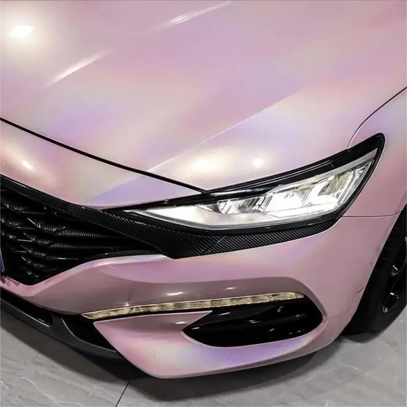 Gloss Metallic Rainbow Laser Light Pink Car Vinyl Wrap