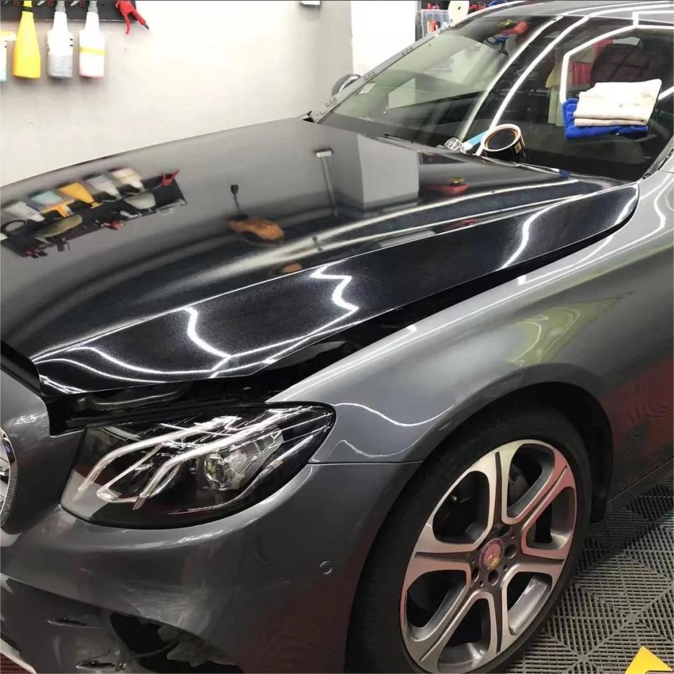 Gloss Metallic Sparkle Glitter Black Car Vinyl Wrap