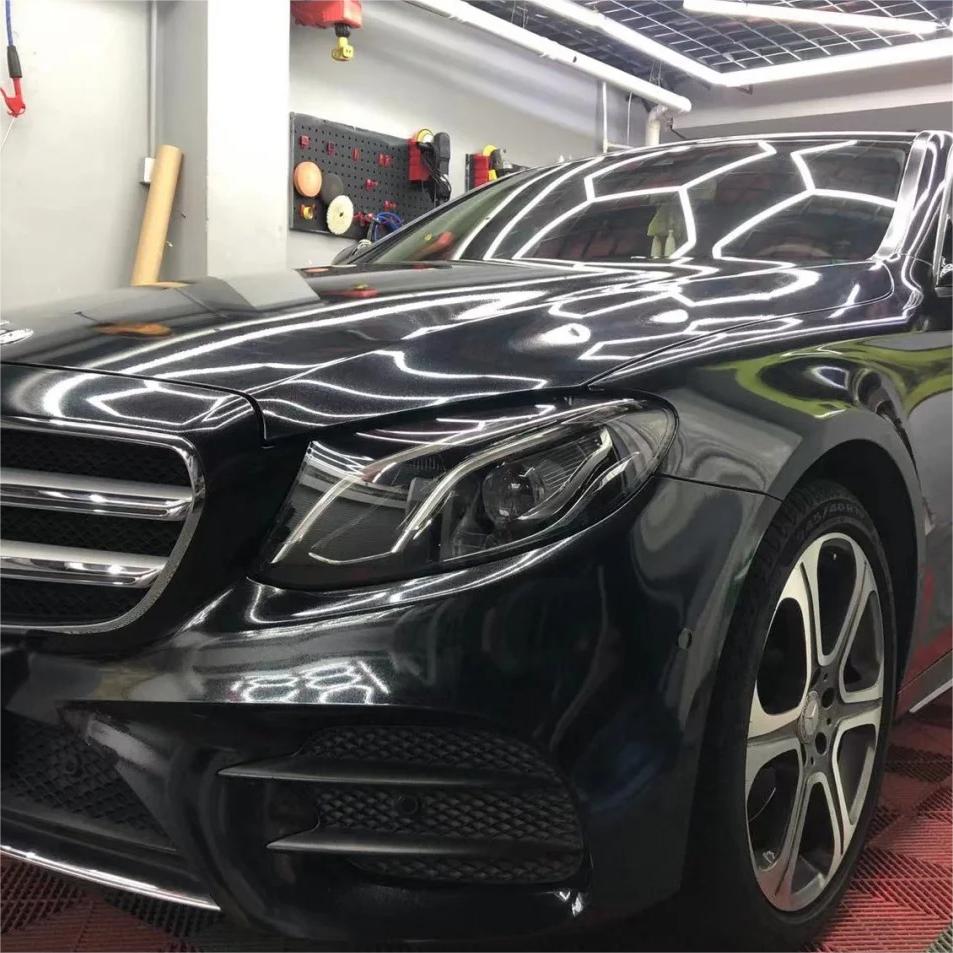 Gloss Metallic Sparkle Glitter Black Car Vinyl Wrap