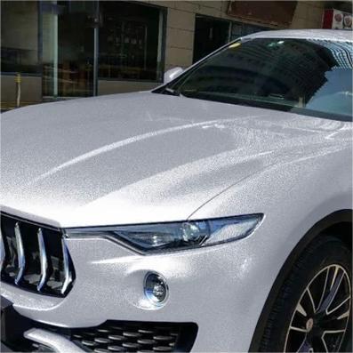 Matte Metallic Sparkle Glitter White Car Vinyl Wrap