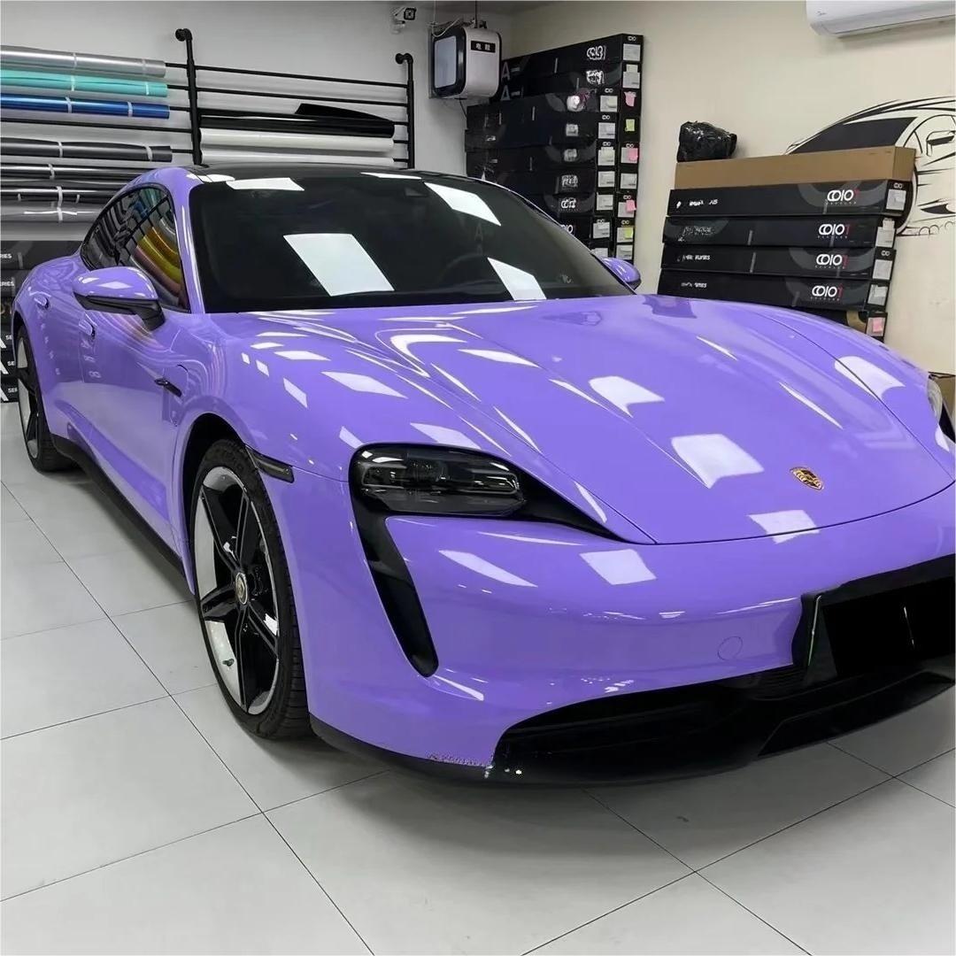 Gloss Lavender Purple Car Vinyl Wrap Tesla BMW PET